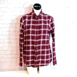 Aeropostale Womans Red & White Flannel‎ Shirt M
